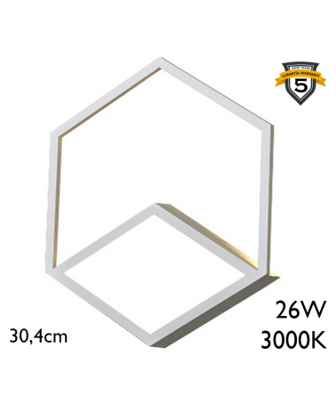 LED wall lamp 30.4cm hexagonal aluminum 26W 3000K