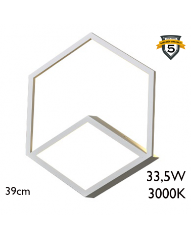 LED wall lamp 39cm hexagonal aluminum 33.5W 3000K