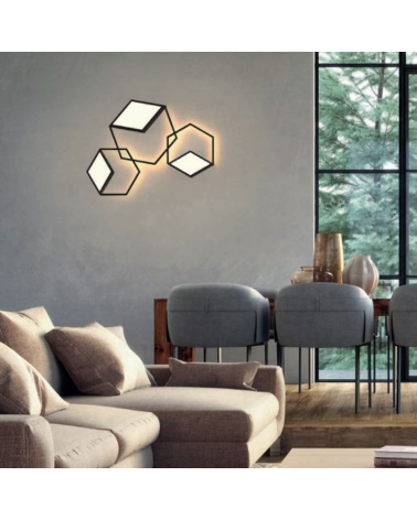 LED wall lamp 30.4cm hexagonal aluminum 26W 3000K