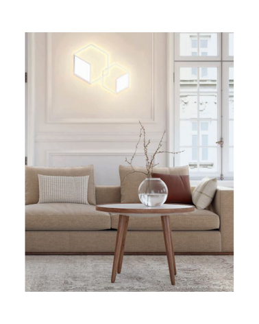 Aplique de pared LED 39cm hexagonal de aluminio 33,5W 3000K Regulable