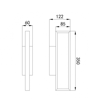 LED wall lamp35cm high aluminum 10W 3000K