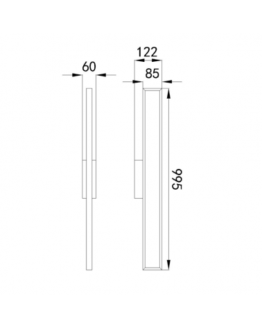 Aplique de pared LED de 99,5cm de alto de aluminio 30W 3000K