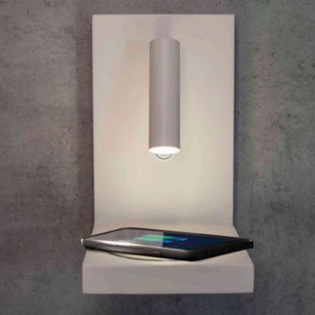 LED wall lamp 12cm with mobile charger in aluminum and metal 3W 3000K