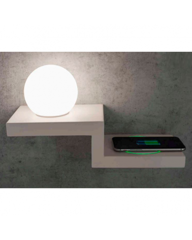 LED wall lamp 32.2cm with mobile charger in aluminum and metal 6W 3000K