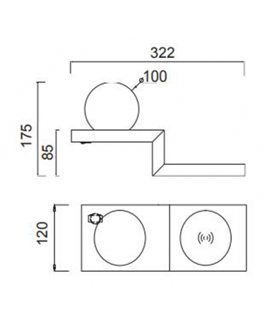 Aplique de pared LED 32,2cm con cargador de móvil de aluminio y metal 6W 3000K