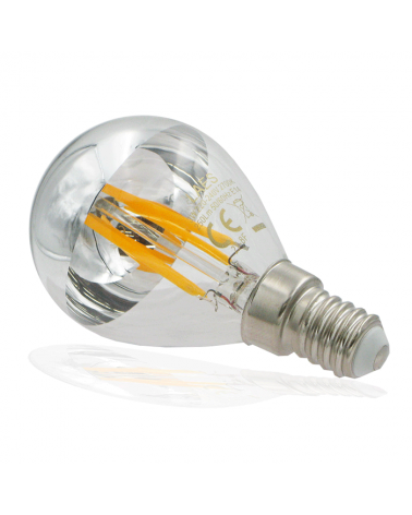LED Round bulb 45 mm. Dome Mirror LED filaments E14