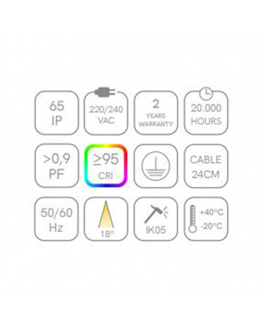 Outoor spike LED 38cm aluminum cylindrical shape 10W IP65 18º 3000K