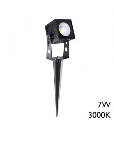 Outdoor spike LED Square aluminum  7W IP65 40º 3000K