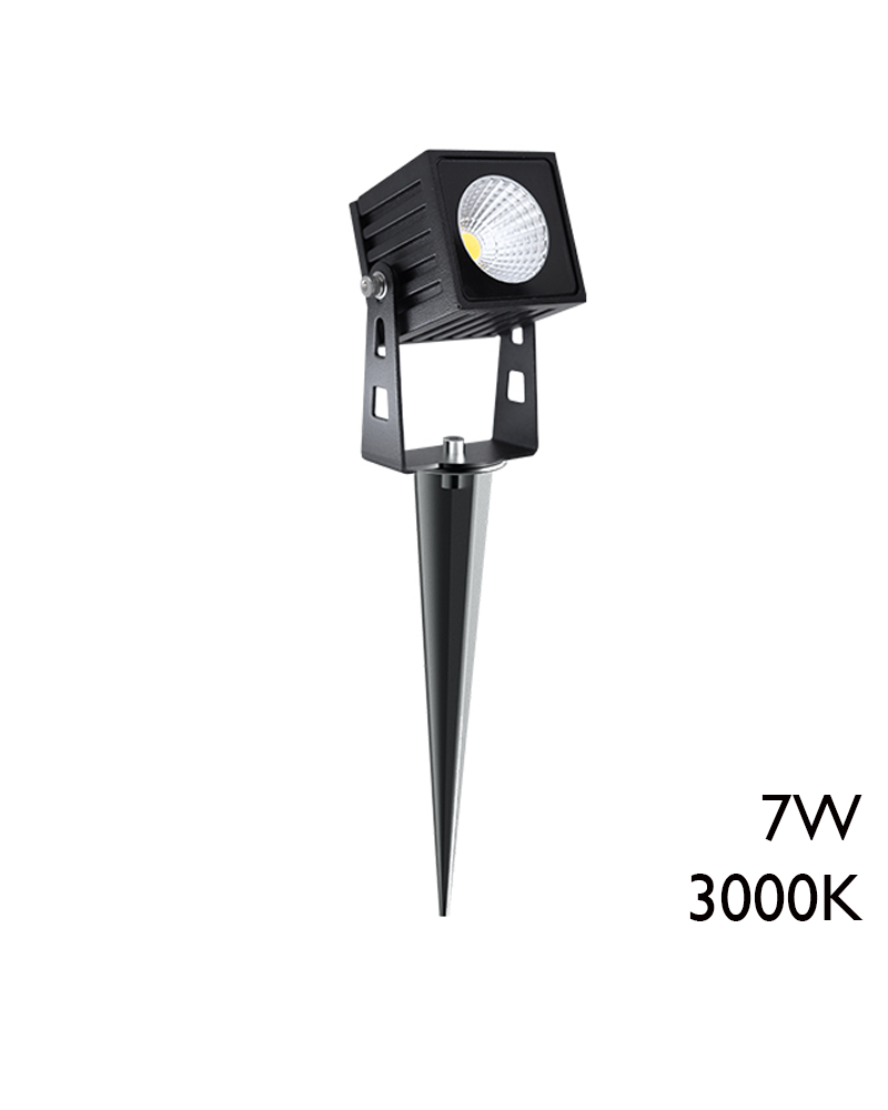 Outdoor spike LED Square aluminum  7W IP65 40º 3000K