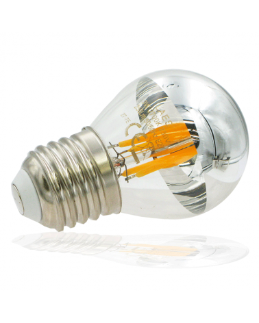LED small round bulb 45 mm. Dome Mirror LED filaments E27 3W 2700K 250Lm.