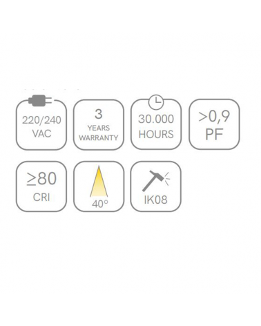 Outdoor spike LED Square aluminum  7W IP65 40º 3000K