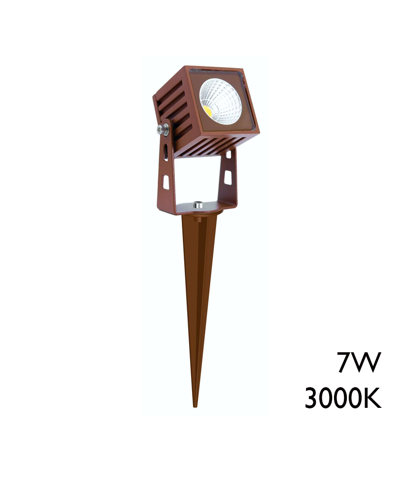 Outdoor spike LED Square aluminum  7W IP65 40º 3000K