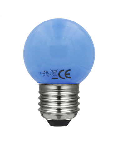 LED Round bulb 45 mm. Color Blue LED E27 0.9W
