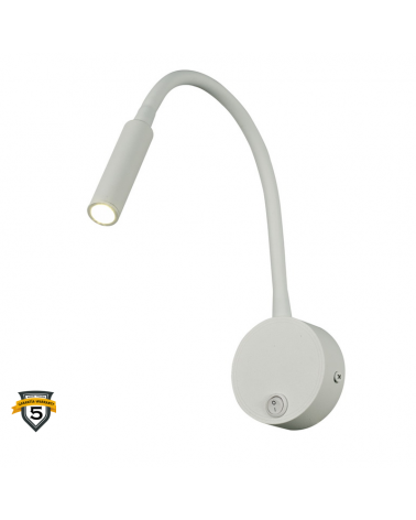 LED wall lamp 44cm 3W in aluminum and acrylic with On/Off switch