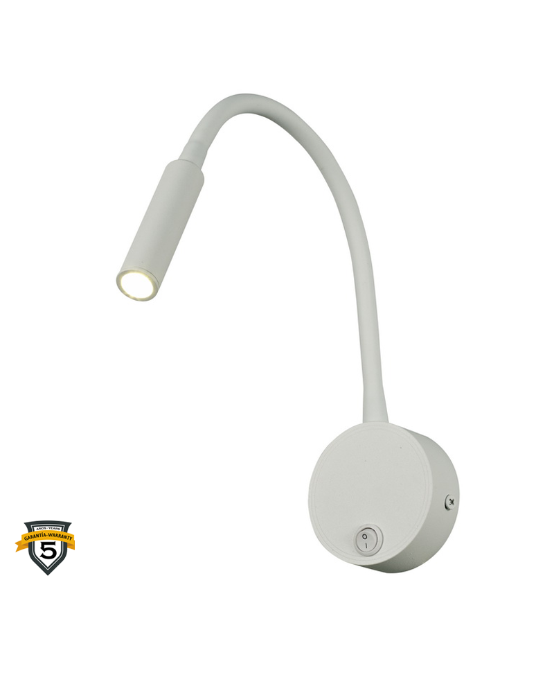 Aplique de pared LED 44cm 3W de aluminio y acrílico con interruptor On/Off