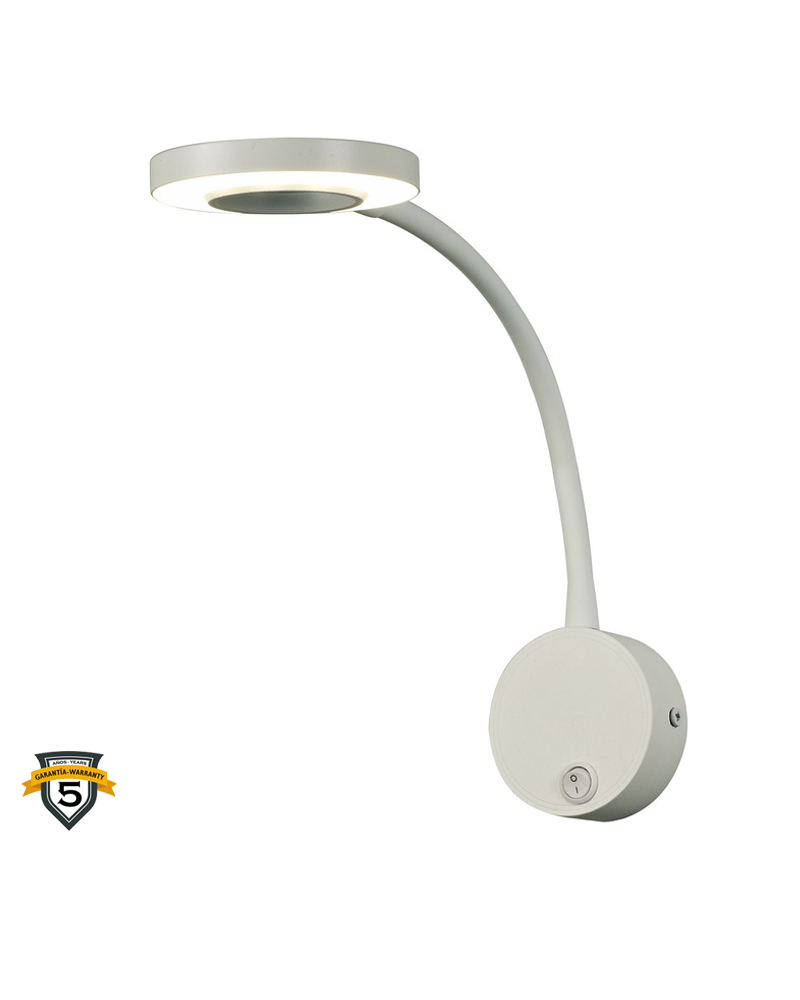 Aplique de pared LED 45cm 5W de aluminio y acrílico con interruptor On/Off