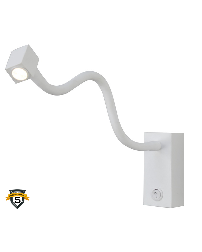Aplique de pared LED 33,5cm 3W de aluminio y acrílico con interruptor On/Off