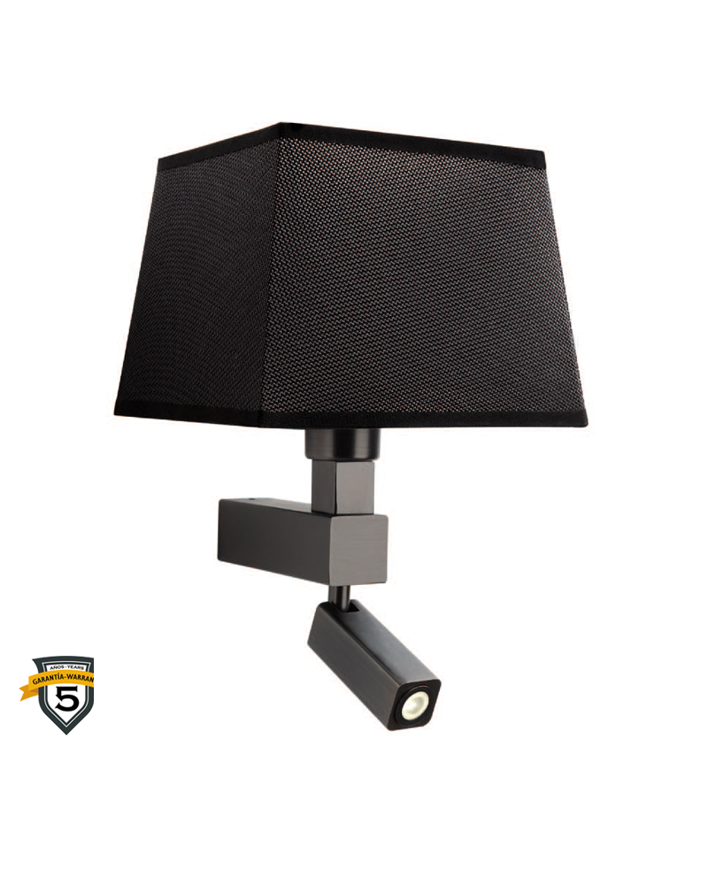 Aplique de pared LED inferior 3W acero bronce 33,4cm y superior E27 con