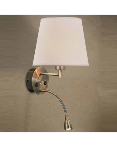 LED wall lamp lower 3W 30.5cm and upper E27 aluminum On/Off switch and USB charger