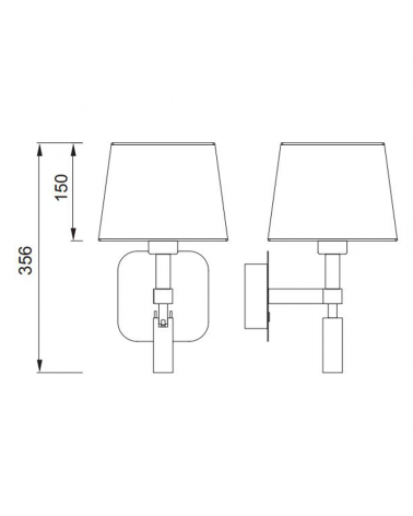 Aplique de pared LED inferior 3W metal cromo 35,6cm y superior E27 con interruptor On/Off y regulable