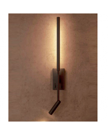 LED wall lamp 55.4cm high in aluminum 9W 3000K Adjustable
