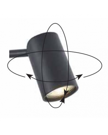 Wall lamp 38.3cm height GU10 adjustable aluminum