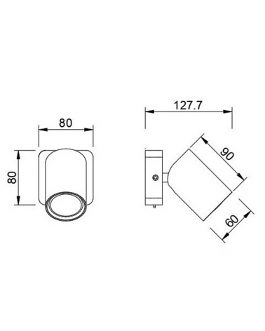 Aplique de pared de 80cm GU10 de aluminio