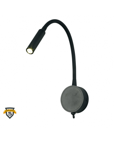 LED wall lamp 44cm 3W in aluminum and acrylic with On/Off switch