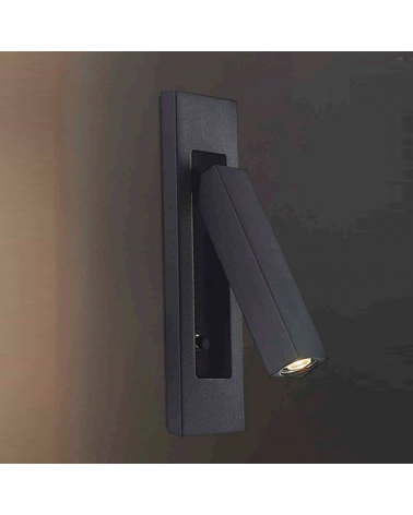 LED wall lamp 16.5cm 3W in aluminum and oscillating metal