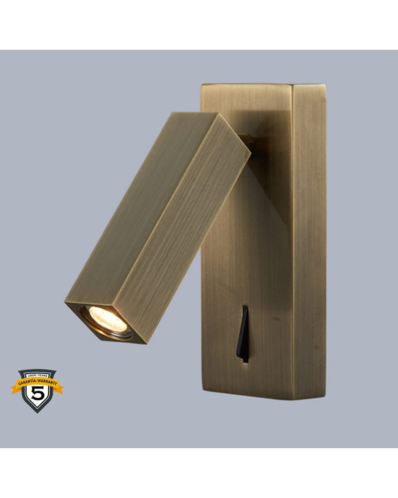 Aplique de pared LED 15cm 3W de aluminio con interruptor On/Off