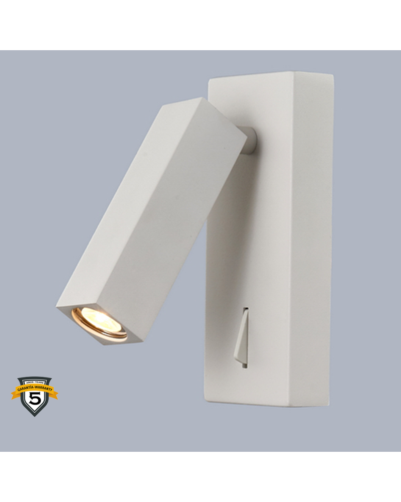 Aplique de pared LED 15cm 3W de aluminio con interruptor On/Off