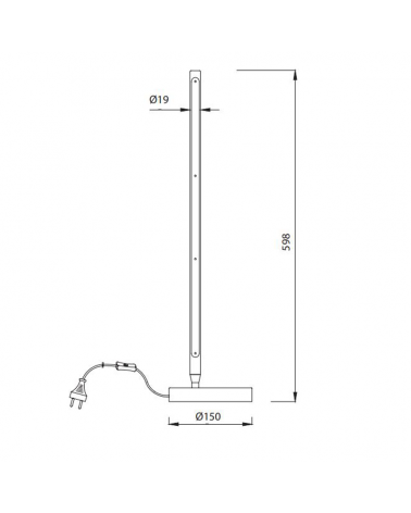 Table lamp 59.8cm aluminum LED 11W 3000K