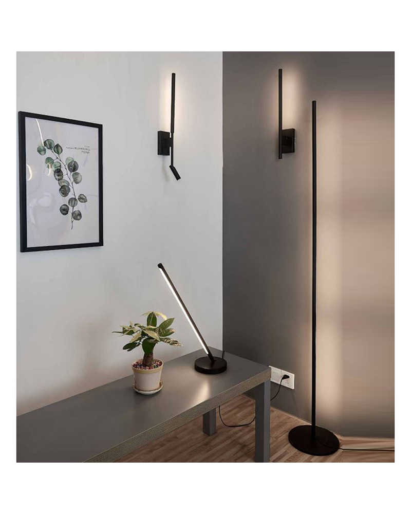 Lámpara de pie 171cm LED de aluminio 25W 3000K