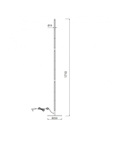Lámpara de pie 171cm LED de aluminio 25W 3000K