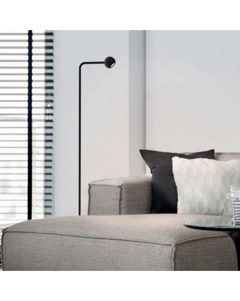 Floor lamp 125.3cm LED 6W aluminum black finish 3000K Adjustable