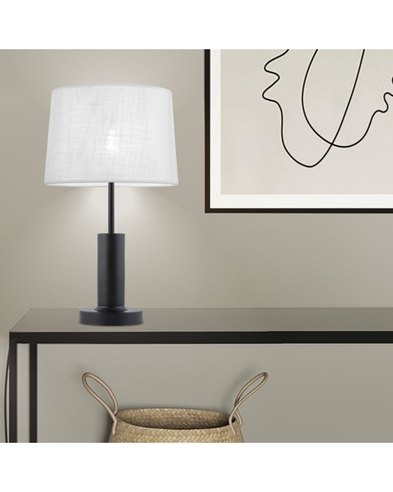 Table lamp 45cm metal with fabric lampshade E27 60W