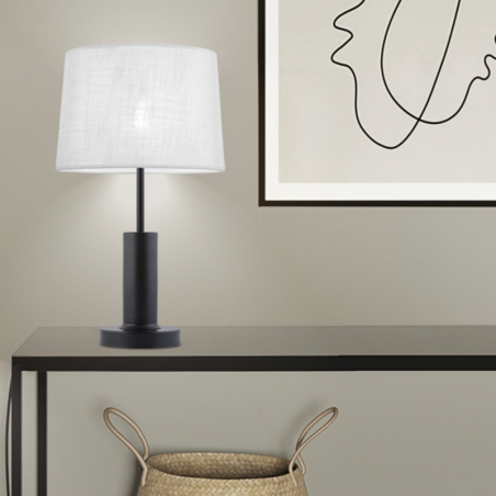 Table lamp 45cm metal with fabric lampshade E27 60W