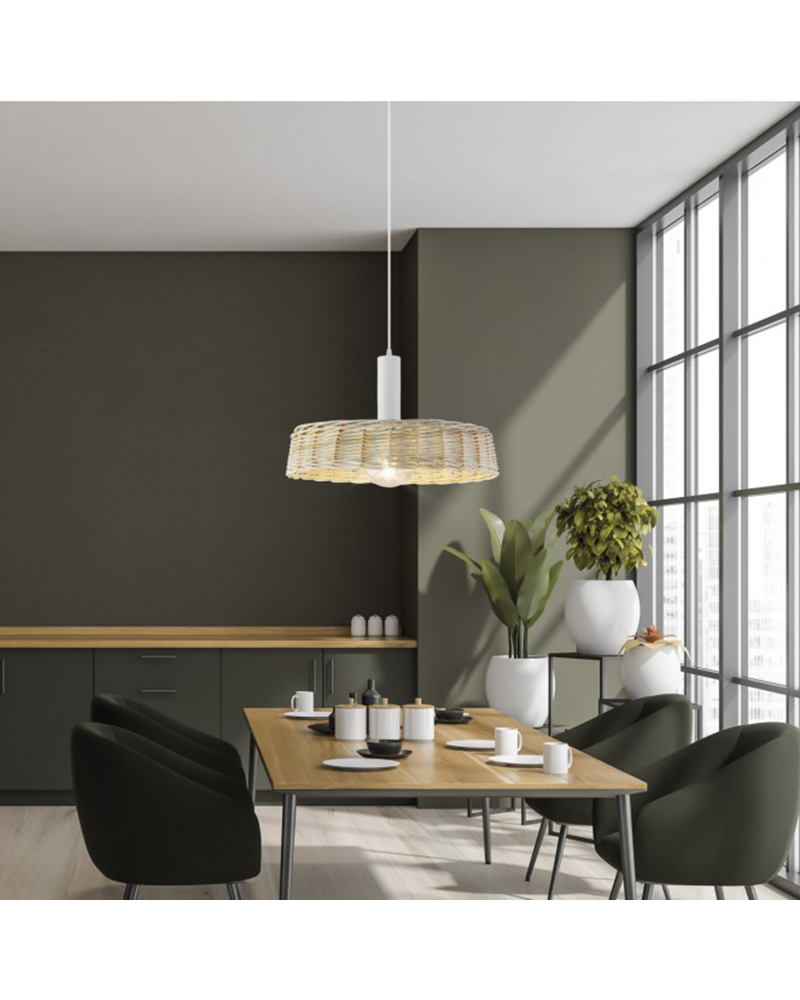 Ceiling lamp 45cm metal and wicker 60W E27