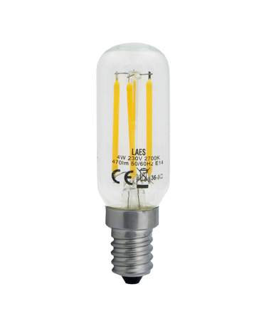 LED Tubular bulb 25 mm. filaments E14 4W 2700K 470Lm.