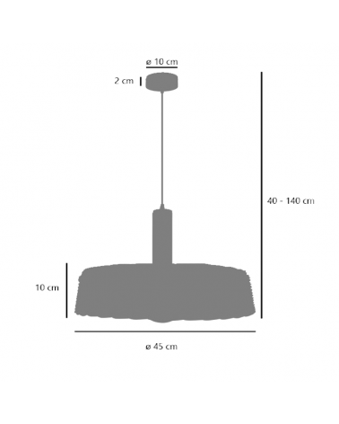 Ceiling lamp 45cm metal and wicker 60W E27