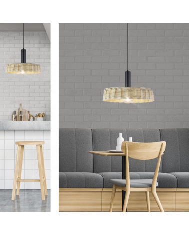 Ceiling lamp 45cm metal and wicker 60W E27
