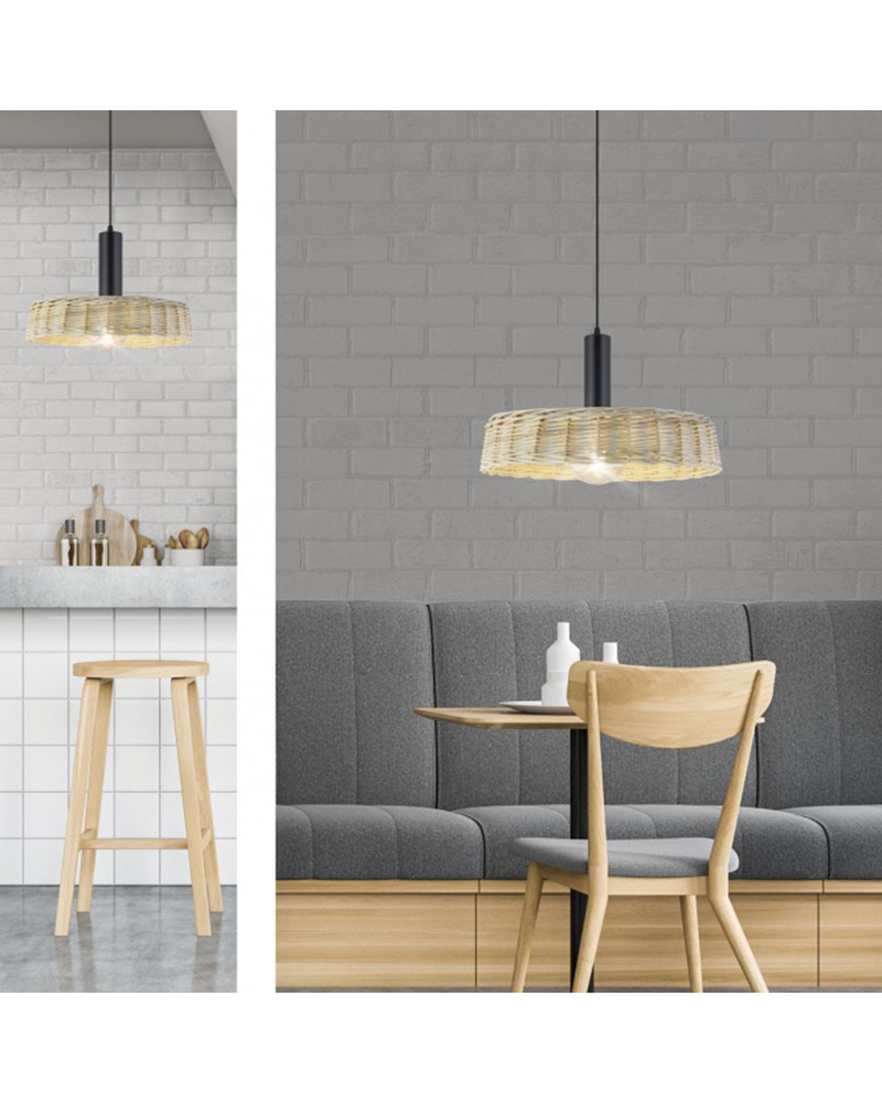 Ceiling lamp 45cm metal and wicker 60W E27