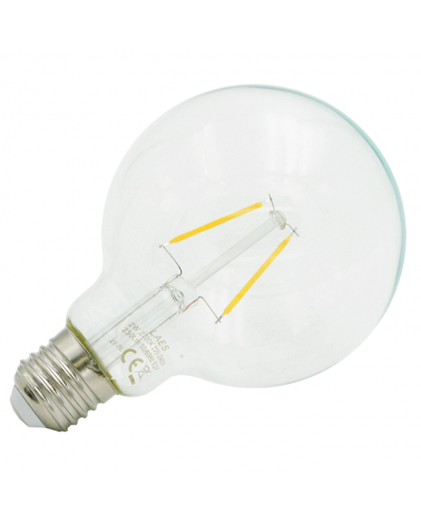 LED Globe bulb 95 mm. Clara LED filaments E27 warm light