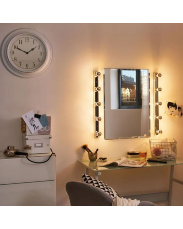 Silver Mirror Dome Standard Light Bulb. LED filaments 45mm E14 4.8W 2700K 440Lm Dimmable