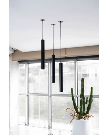 25cm height GU10 stylized cylinder black color ceiling lamp