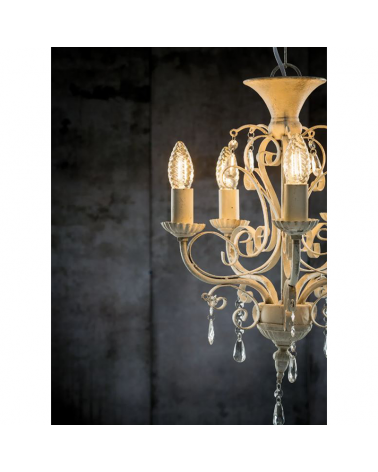 Bombilla Vintage Ámbar Vela rizada 35mm. filamentos LED 4,7W 2500K 430Lm Regulable