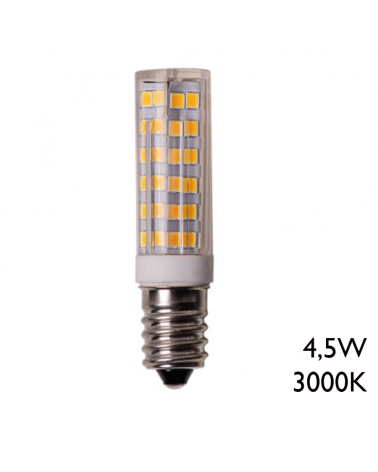 Bombilla tubular LED E14 4,5W 3000K 421Lm