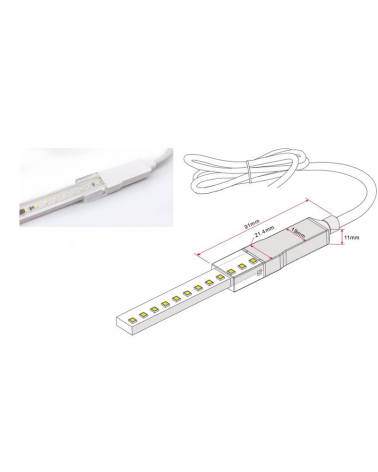Conector de alimentación para tiras LED de 230V con IP40
