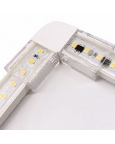Corner connector for 230V LED strips with IP40