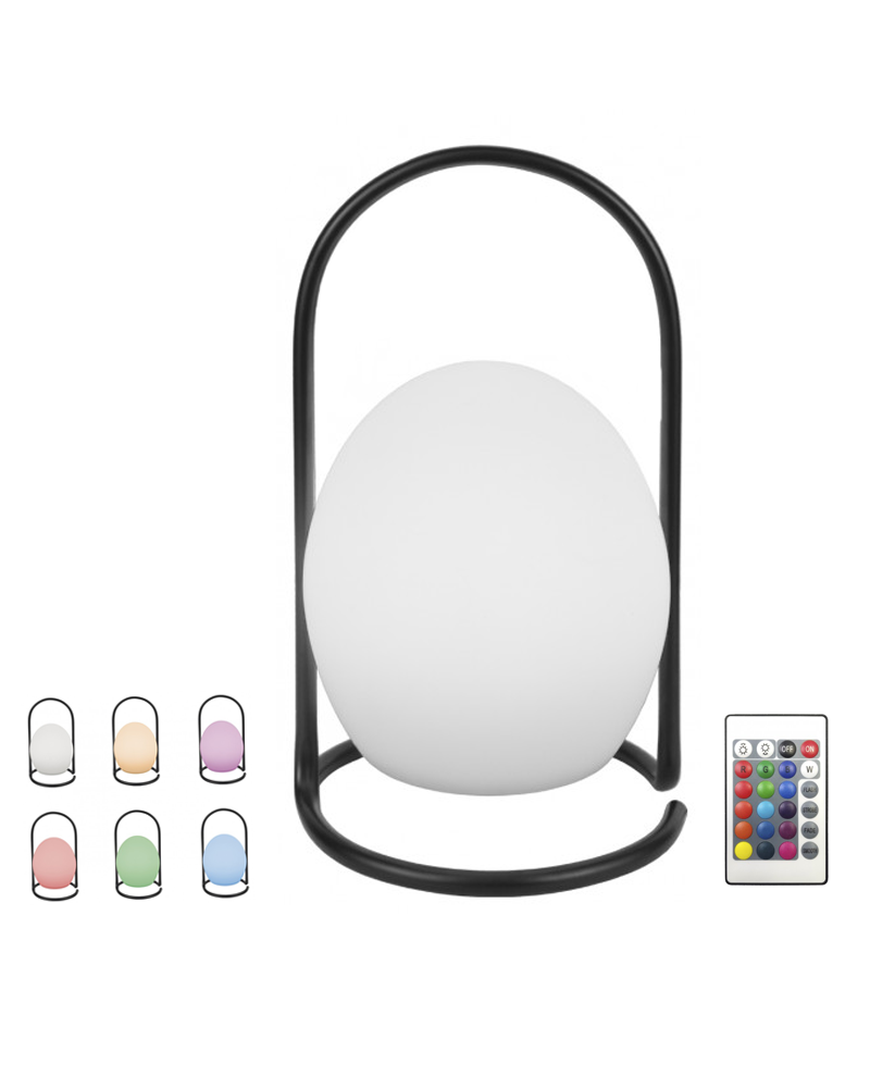 Portable 31cm metal and acrylic RGB 12W LED table lamp